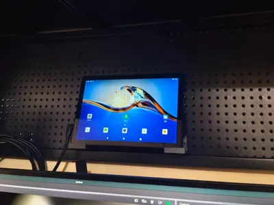 Universal tablet mount for 6mm hole board wall
