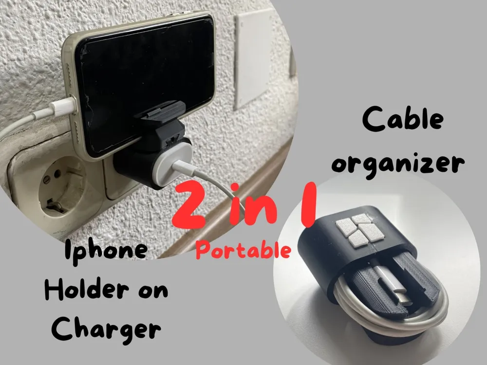 Iphone Cable organizer portable/Holder on Charger/ by WaterMeloon