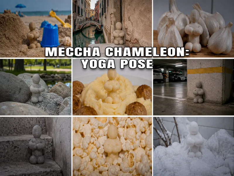 Meccha Chameleon: Yoga Pose Character