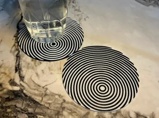 Optical Illusion Circle Coaster (Easy 2-Color)