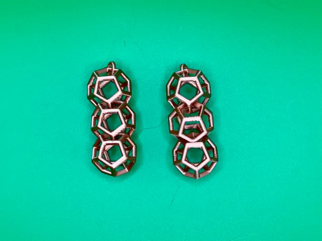 Triple dodecahedra earrings