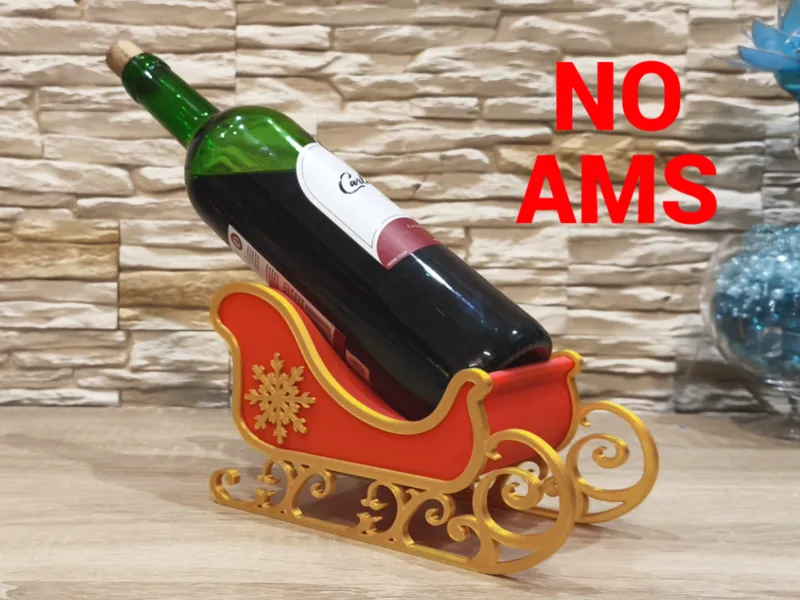 Christmas Decoration Santa's Sleigh, Bottle Holder