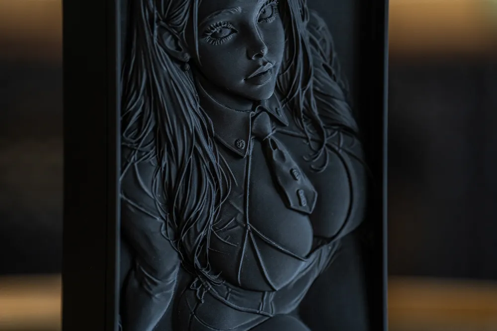 Printable Box Cartoon Cartoon Lady lithophane Collection Box - Free 3D Print Model - MakerWorld