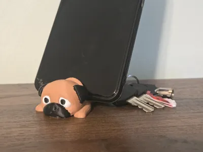 Duke, The Pug Phone Stand Keychain