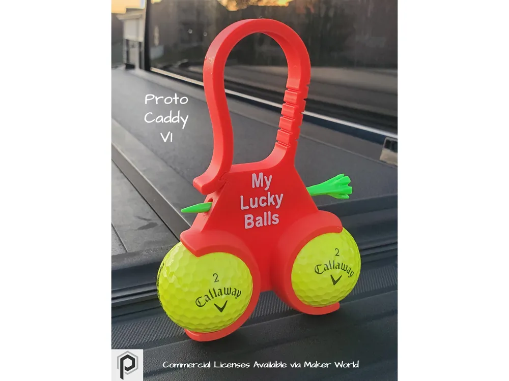 Proto Caddy V1 - Custom Golf Ball and Tee Holder - Free 3D Print