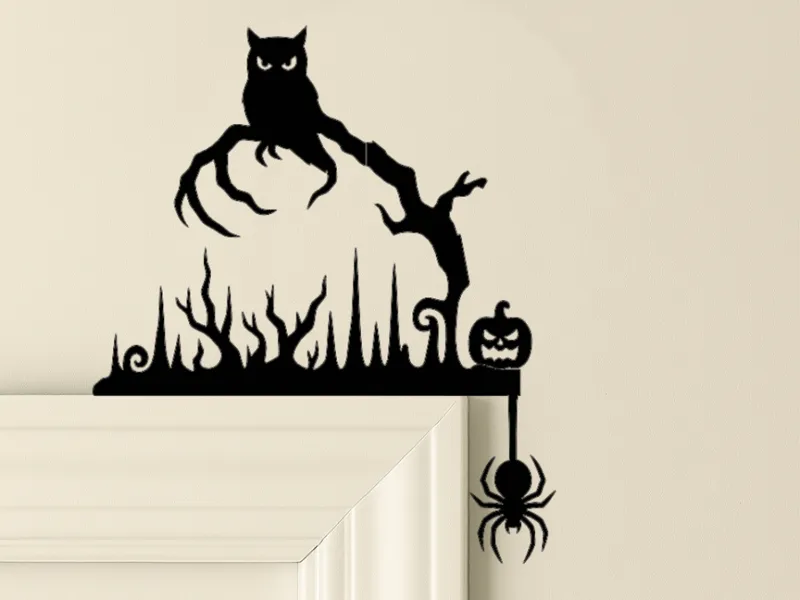 owl door corner halloween