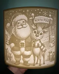 Veilleuse lithophanie Père Noël au pôle Nord — photo 2