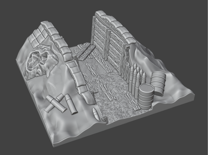 Modular trenches system: End open pieces