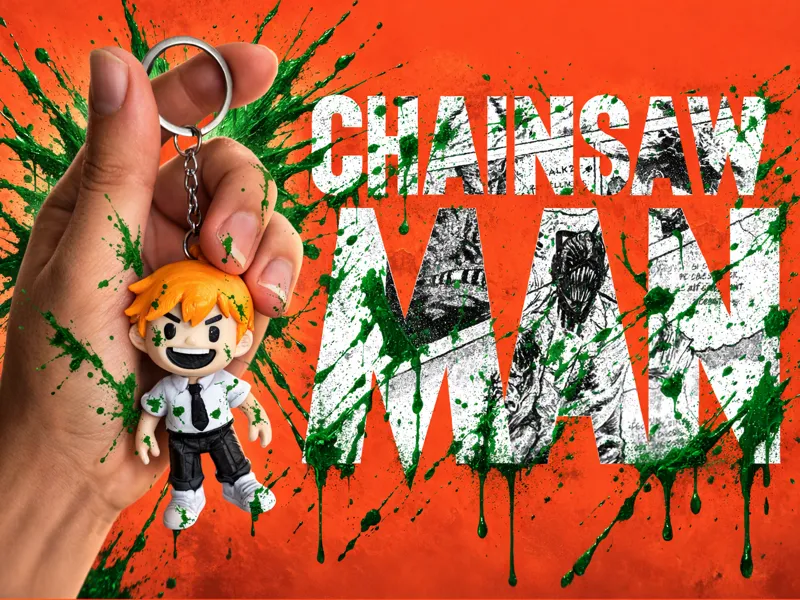 Chaveiro Articulado do Denji de Chainsaw Man