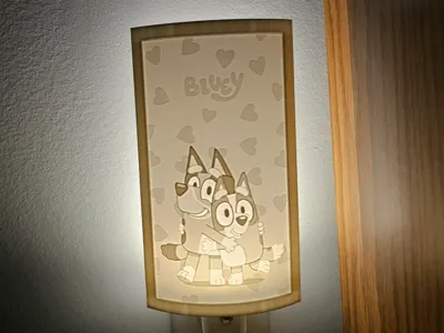 Bluey Hearts Valentines Night Light Lithopane