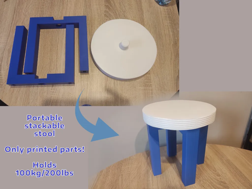 Tabouret pliable empilable