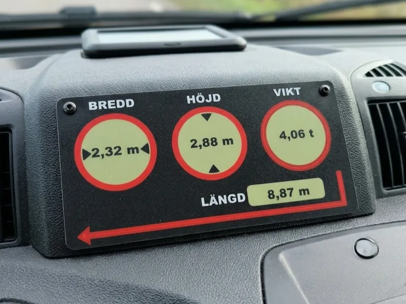 Customizable Vehicle Dimensions Sign