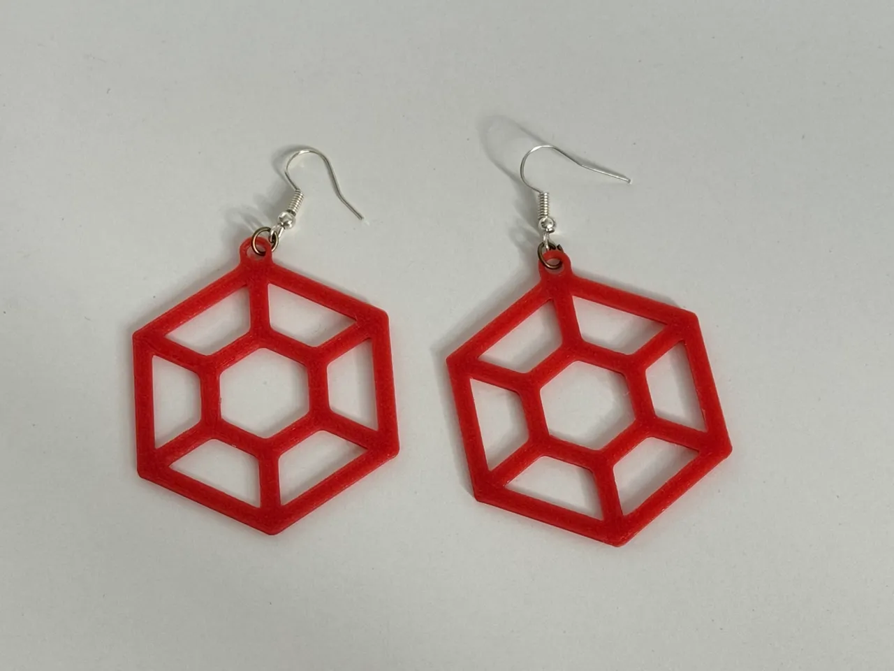 Hexagon earrings view 2