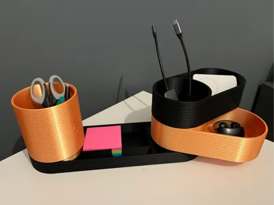 Large Capacity Desk Organizer + Rotating Bins