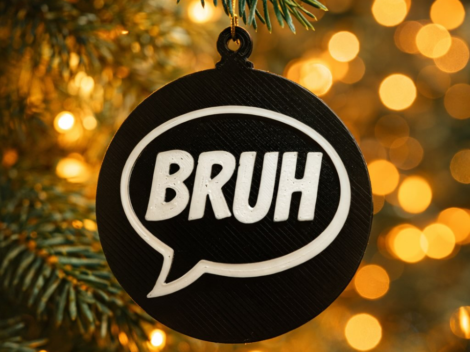 BRUH Bubble  - Viral Slang Christmas Ornament