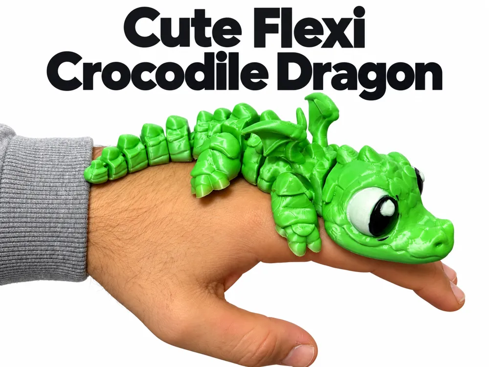 Cute Flexi Crocodile Dragon – Articulated Toy - Free 3D Print Model ...