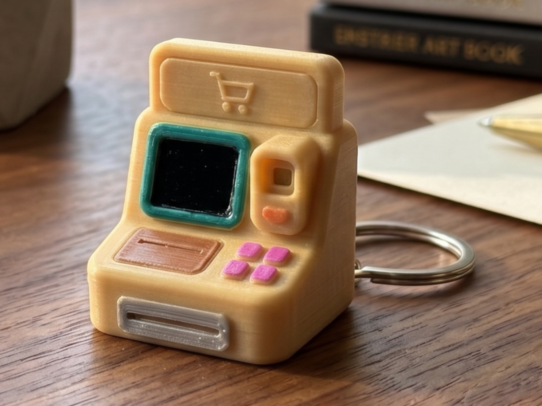 Mini Retro Self-Checkout Machine Keychain