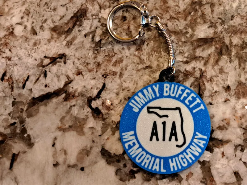 Jimmy Buffett A1A Memorial Highway - Keychain