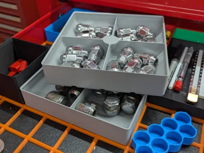 Gridfinity Lug Nut Storage Tray