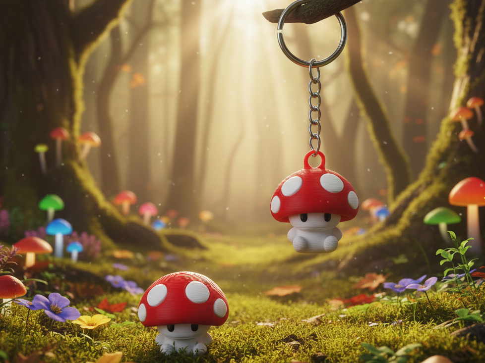 Cute Mushroom Keychain - Mini Mushroom Keychain 