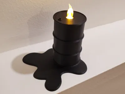 Oil Barrel On Fire Tea Light Holder
