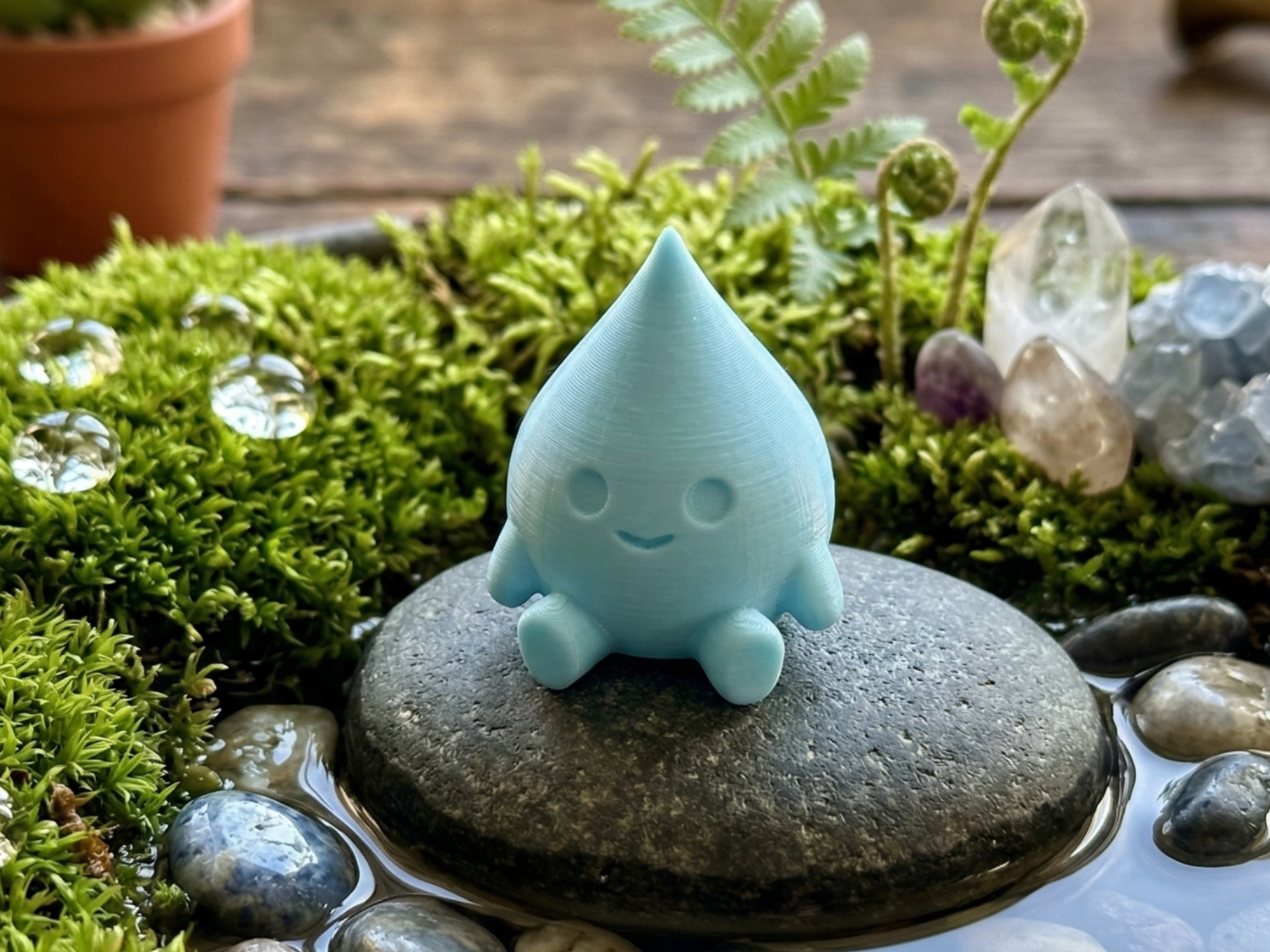 Adorable Chibi Water Droplet Figurine