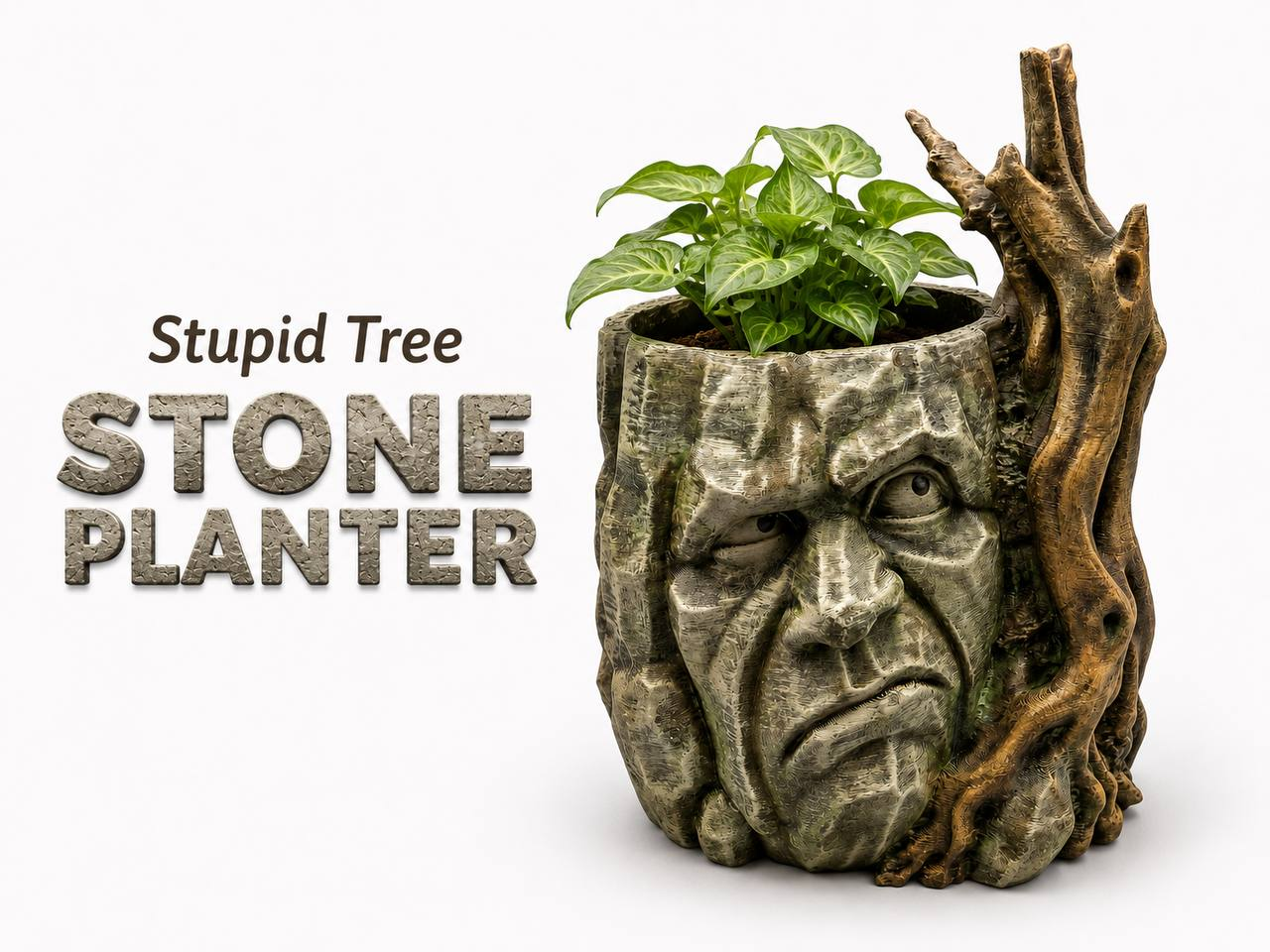 Stupid Tree Stone Planter