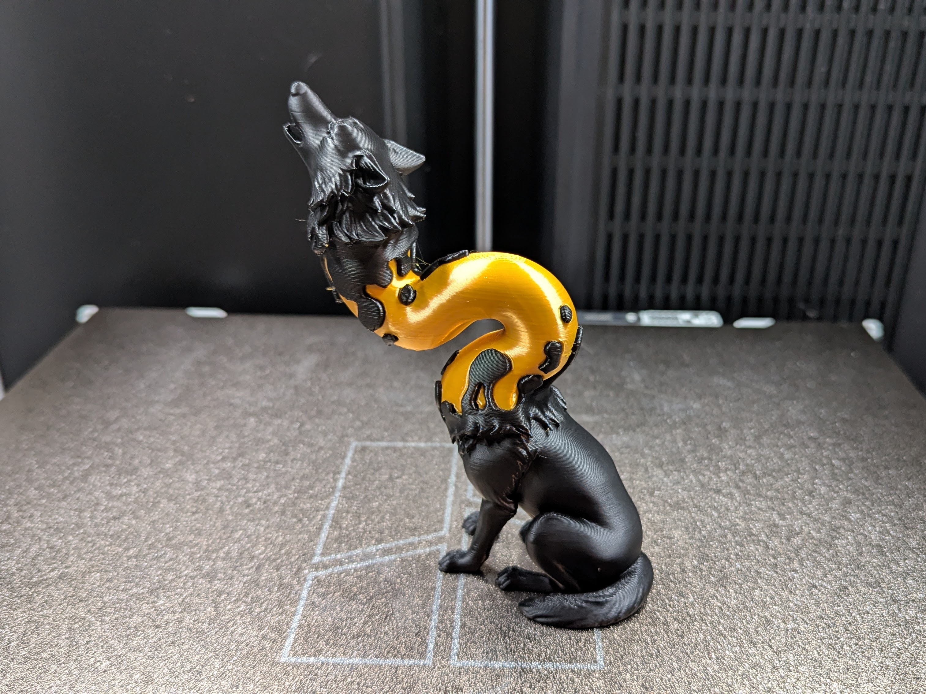 Miniatura 3 do modelo 3D Howling ink wolf