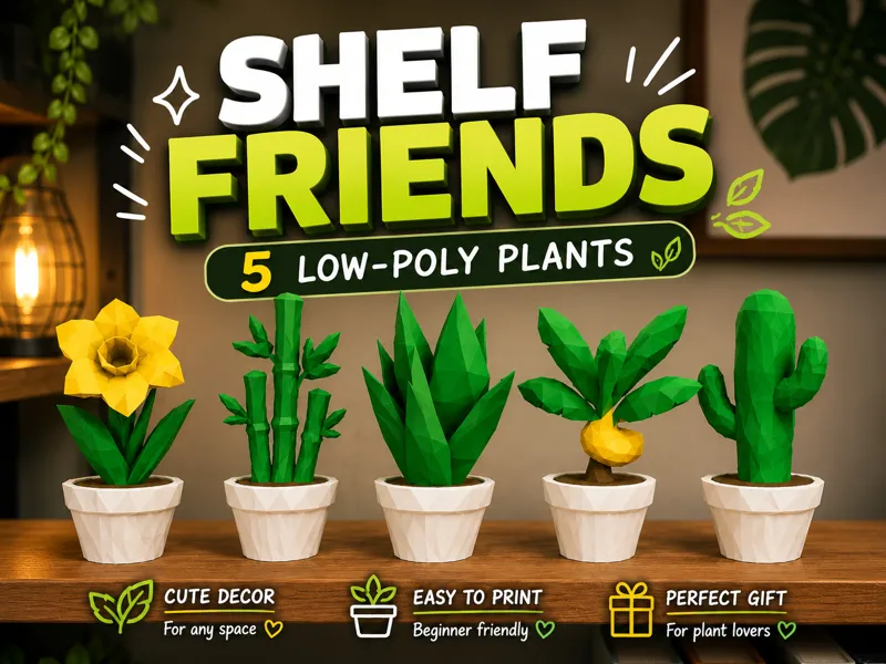 SHELF FRIENDS - lowpoly shelf plants