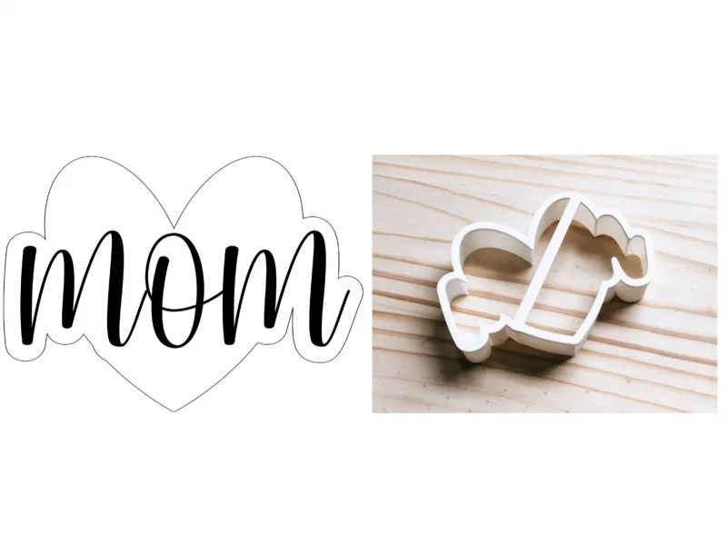 Heart Mom Cookie Cutter - Mother's Day