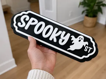 Adorno temático: Spooky Street Ghost Street Sign Cute Halloween — vista de referencia 3