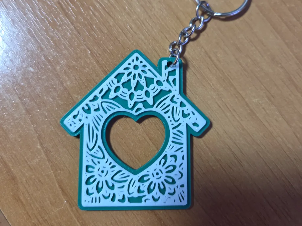 Heart Home Keychain - Free 3D Print Model - MakerWorld