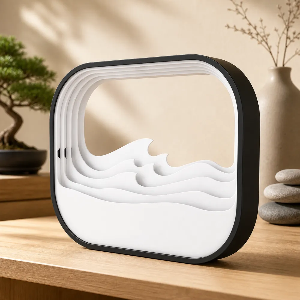 Layered wave sculpture - Free 3D Print Model - MakerWorld