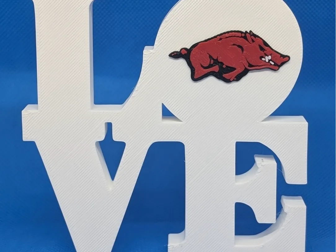 Layered Razorback Sign University of Arkansas Razorbacks Love Park Sign - Free 3D Print Model ...