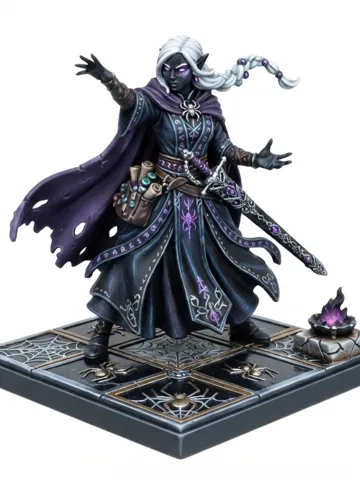 Modelo para impresión 3D: Shadester - Female Drow Sorcerer — vista de referencia 2