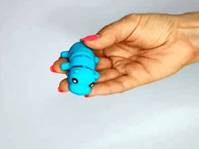 Cute Flexi Pets Hippo (Keychain & Magnet) view 2