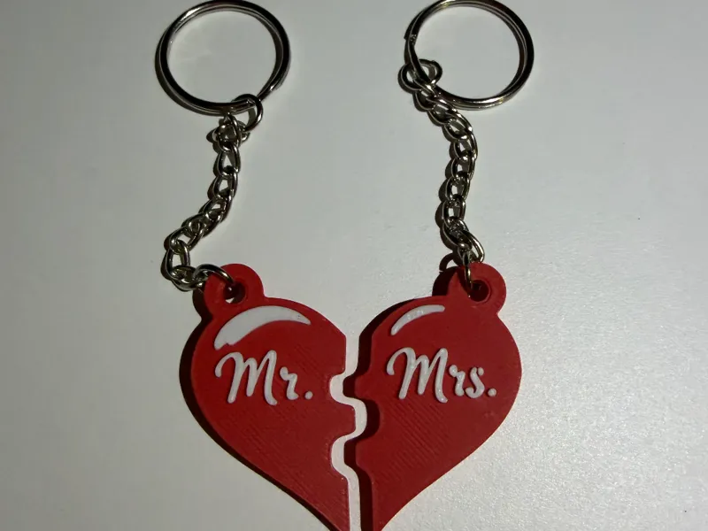 Mr. & Mrs. Herz Paar Schlüsselanhänger