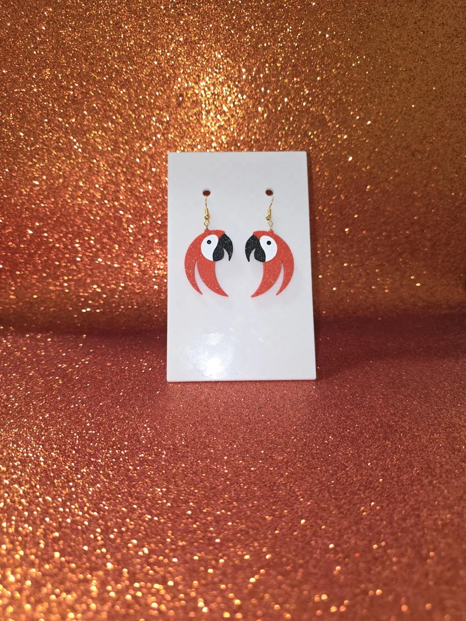 Parrot earrings view 2