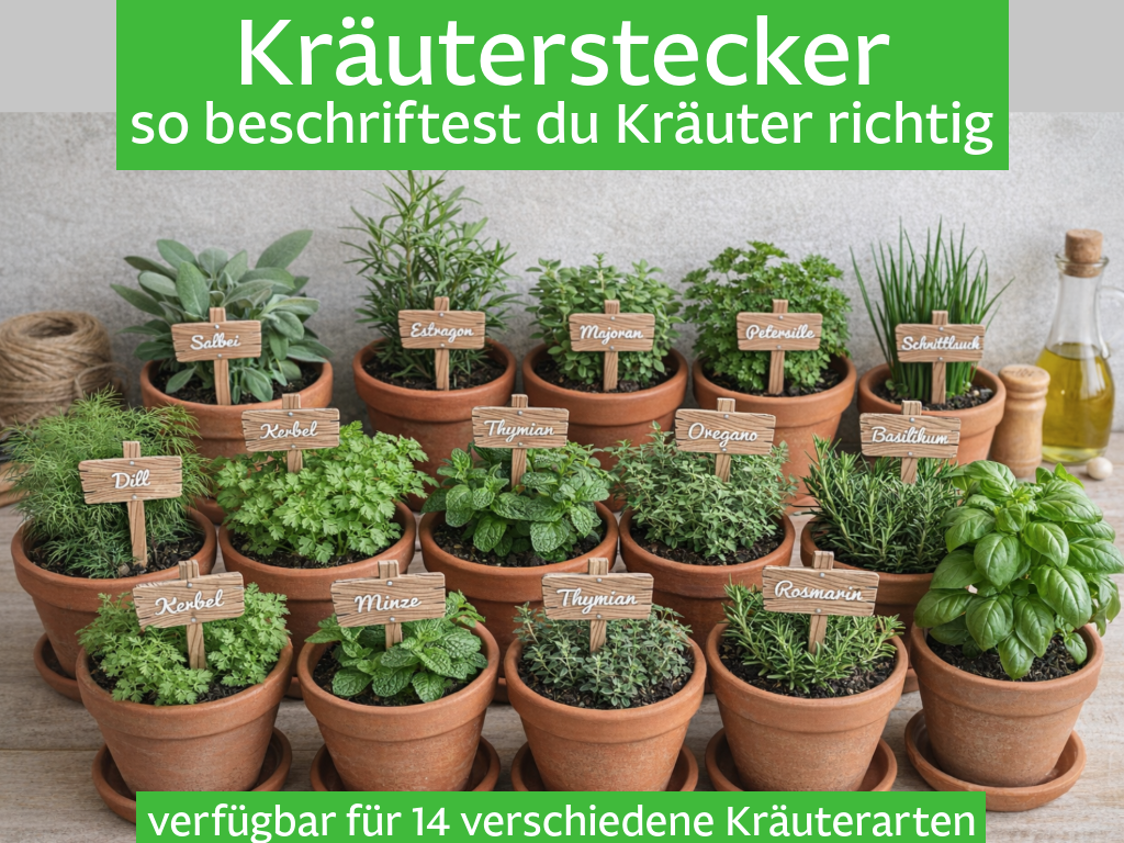 Kräuterstecker Set |14 verschiedene Kräuter