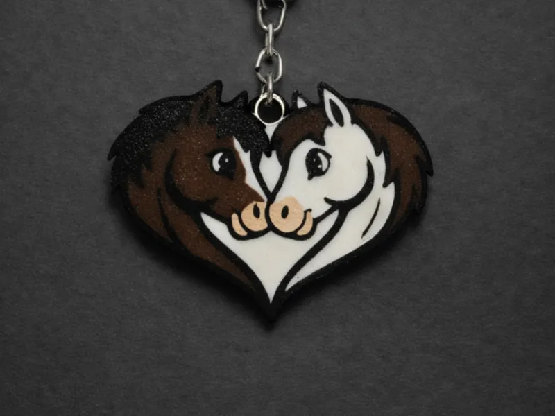 Two Horses make a heart keychain