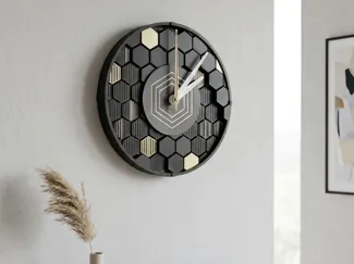 Modern Hex Grid Wall Clock