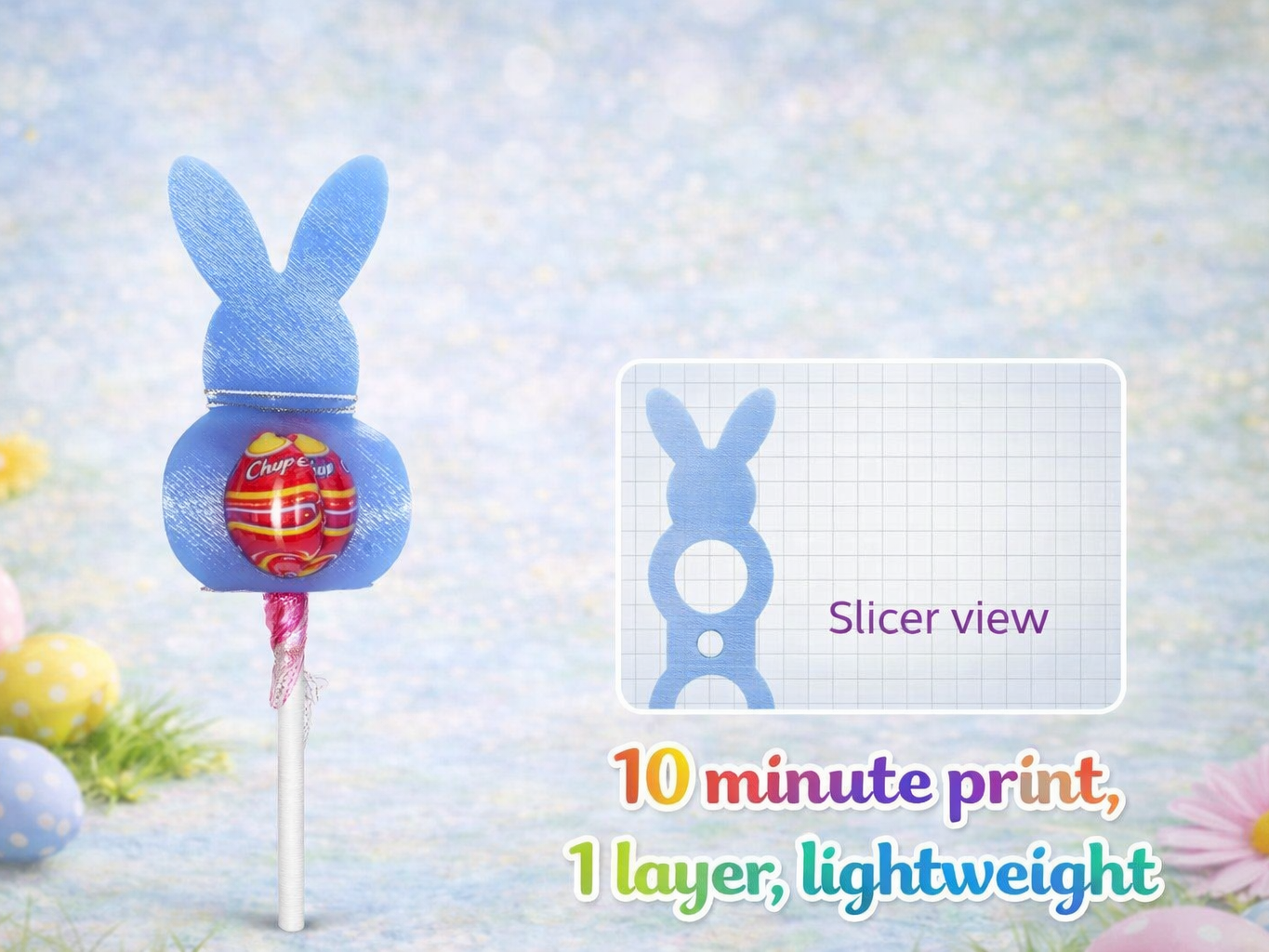 Bunny Lollipop Wrap – 1 Layer Easter Print