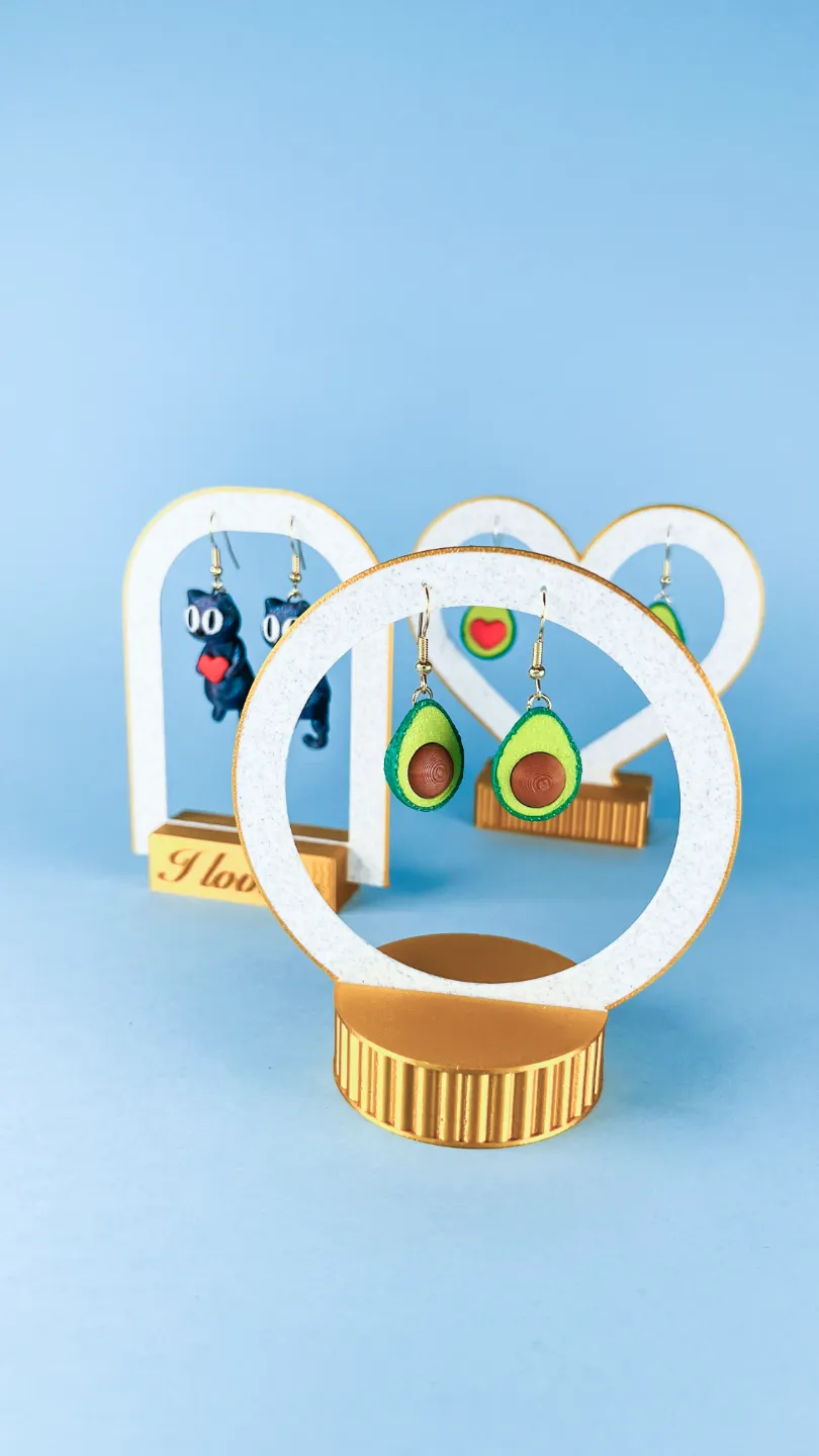 Earrings Display, Heart Circle Arc Shape, ShowCase view 3