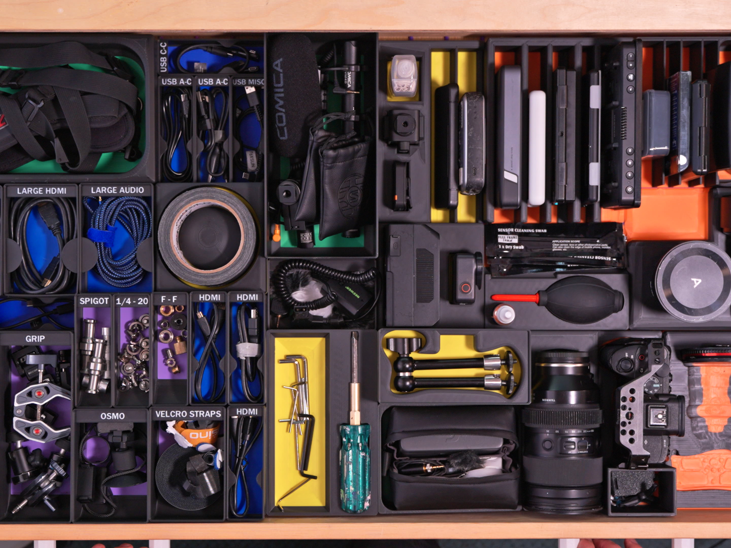 Gridfinity Camera Organization Drawer Project