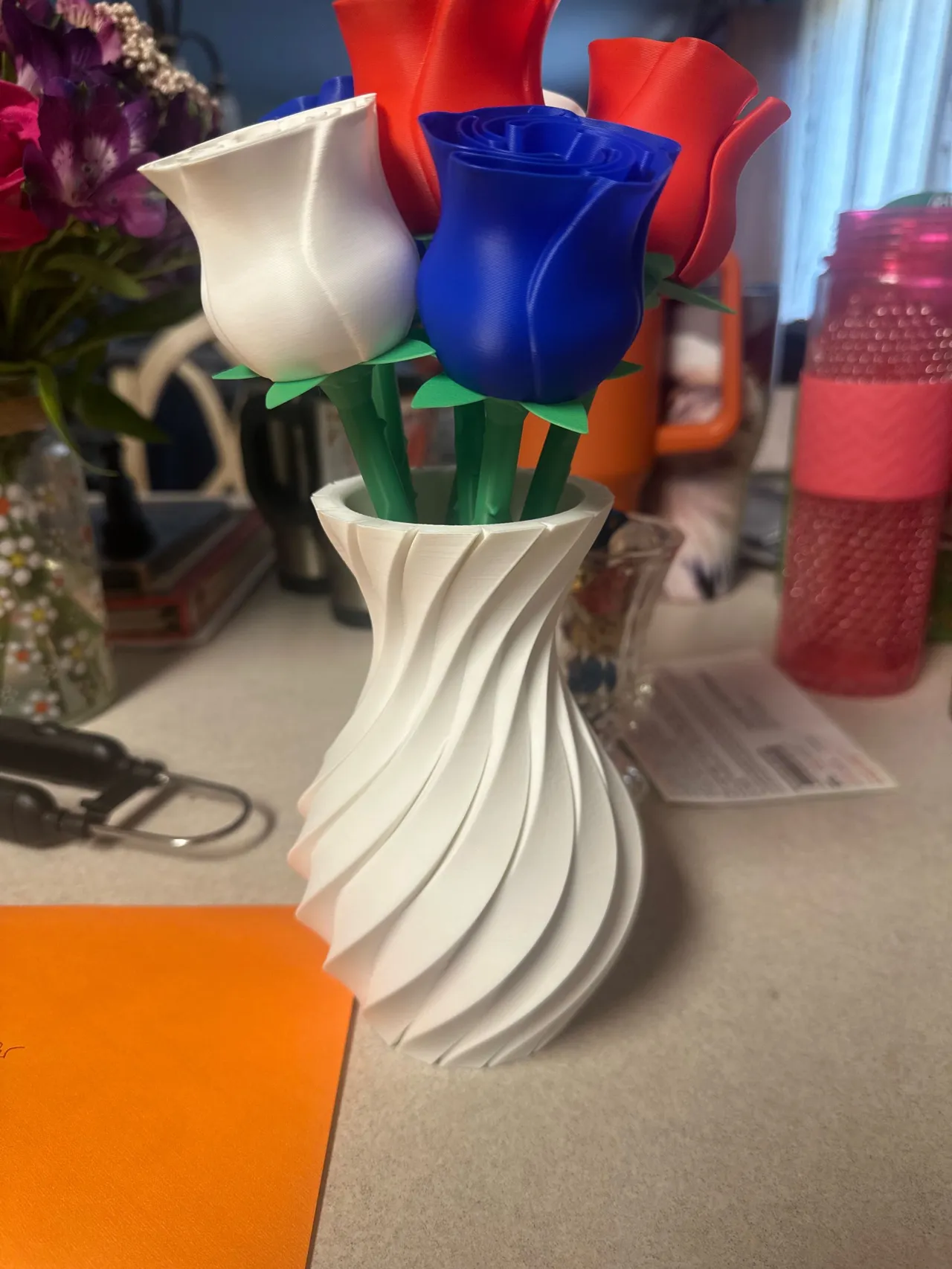 Vase with Roses and Stems - Flowers Bouquet view 4