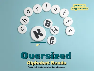 Parametric Single Oversized Letter Bead Generator