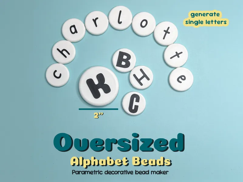 Parametric Single Oversized Letter Bead Generator