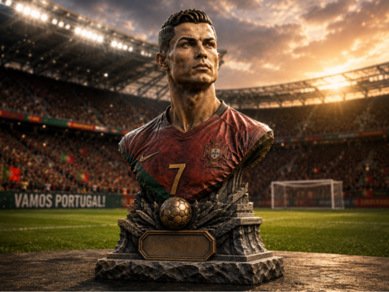 Cristiano Ronaldo Bust  Football Legend Sculpture
