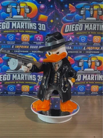 Modelo para impresión 3D: Pato Donald Gangster – Edição Máfia — vista de referencia 2