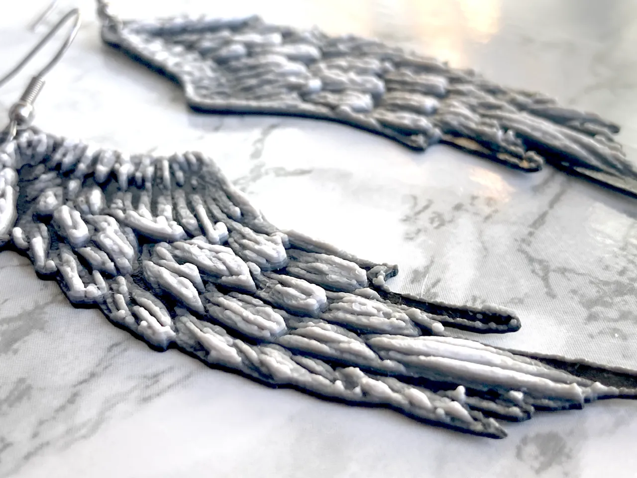 Feather Angel Wing Earrings - Craiyon and HueForge view 4